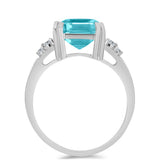 Inel din Argint 925 ( 3.19 grame ) cu Cuarț Paraiba și Topaz Alb 5.48 Carate