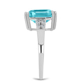 Inel din Argint 925 ( 3.19 grame ) cu Cuarț Paraiba și Topaz Alb 5.48 Carate