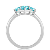 Inel din Argint 925 ( 2.97 grame ) cu Cuarț Paraiba și Topaz Alb 0.93 Carate