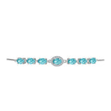 Brățară din Argint 925 ( 4.07 grame ) cu Cuarț Paraiba și Topaz Alb 2.77 Carate
