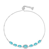 Brățară din Argint 925 ( 4.07 grame ) cu Cuarț Paraiba și Topaz Alb 2.77 Carate
