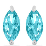 Cercei din Argint 925 ( 1.2 grame ) cu Cuarț Paraiba 0.88 Carate