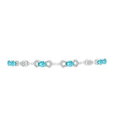 Brățară din Argint 925 ( 5.44 grame ) cu Cuarț Paraiba și Topaz Alb 2.62 Carate