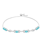 Brățară din Argint 925 ( 5.44 grame ) cu Cuarț Paraiba și Topaz Alb 2.62 Carate