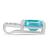 Pandantiv din Argint 925 ( 0.66 grame ) cu Cuarț Paraiba și Topaz Alb 1.41 Carate