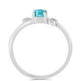 Inel din Argint 925 ( 1.79 grame ) cu Cuarț Paraiba și Topaz Alb 0.59 Carate