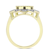 Inel din Argint 925 Placat cu Aur ( 4.04 grame ) cu Sidef și Topaz Alb 1.48 Carate