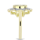 Inel din Argint 925 Placat cu Aur ( 4.04 grame ) cu Sidef și Topaz Alb 1.48 Carate