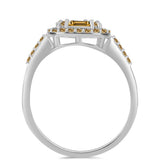 Inel din Argint 925 ( 2.65 grame ) cu Moissanite Șampanie 0.97 Carate