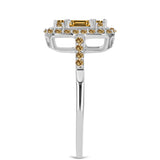 Inel din Argint 925 ( 2.65 grame ) cu Moissanite Șampanie 0.97 Carate