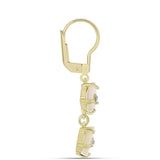 Cercei din Argint 925 Placat cu Aur ( 2.55 grame ) cu Sidef și Topaz Alb 3.9 Carate