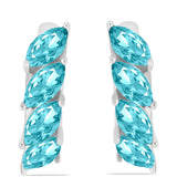 Cercei din Argint 925 ( 3.92 grame ) cu Cuarț Paraiba 1.66 Carate