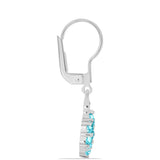Cercei din Argint 925 ( 2.43 grame ) cu Cuarț Paraiba și Topaz Alb 1.4 Carate