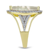 Inel din Argint 925 Placat cu Aur ( 5.02 grame ) cu Sidef și Topaz Alb 3.41 Carate