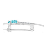 Broşă din Argint 925 ( 1.97 grame ) cu Cuarț Paraiba și Topaz Alb 0.59 Carate