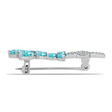 Broşă din Argint 925 ( 2.68 grame ) cu Cuarț Paraiba și Topaz Alb 2.13 Carate