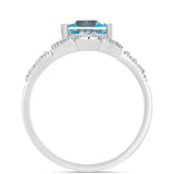 Inel din Argint 925 ( 4.17 grame ) cu Cuarț Paraiba și Topaz Alb 3.39 Carate