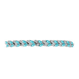 Brățară din Argint 925 ( 7.91 grame ) cu Cuarț Paraiba și Topaz Alb 3.06 Carate