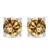 Cercei din Argint 925 ( 1.56 grame ) cu Moissanite Șampanie 2.54 Carate