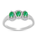 Inel din Argint 925 ( 2.82 grame ) cu Granat Kijani și Topaz Alb 0.57 Carate