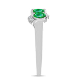 Inel din Argint 925 ( 2.82 grame ) cu Granat Kijani și Topaz Alb 0.57 Carate