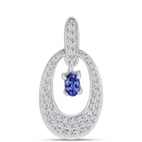 Pandantiv din Argint 925 ( 1.42 grame ) cu Tanzanit AAA și Topaz Alb 0.73 Carate