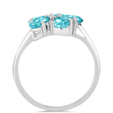 Inel din Argint 925 ( 2.72 grame ) cu Cuarț Paraiba și Topaz Alb 1.84 Carate