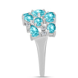 Inel din Argint 925 ( 4.1 grame ) cu Cuarț Paraiba și Topaz Alb 2.52 Carate