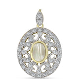 Pandantiv din Argint 925 Placat cu Aur ( 2.53 grame ) cu Sidef și Topaz Alb 1.18 Carate
