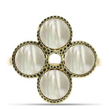 Inel din Argint 925 Placat cu Aur ( 4.94 grame ) cu Sidef 3.78 Carate