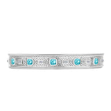 Brățară din Argint 925 ( 18.93 grame ) cu Cuarț Paraiba și Zircon Alb 2.01 Carate