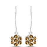 Cercei din Argint 925 ( 1.64 grame ) cu Moissanite Șampanie 0.88 Carate