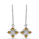 Cercei din Argint 925 ( 2.3 grame ) cu Moissanite Șampanie 0.5 Carate