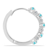 Cercei din Argint 925 ( 5.41 grame ) cu Cuarț Paraiba și Topaz Alb 2.45 Carate