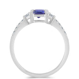 Inel din Argint 925 ( 2.19 grame ) cu Tanzanit AAA și Topaz Alb 1.34 Carate