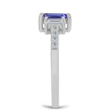 Inel din Argint 925 ( 2.19 grame ) cu Tanzanit AAA și Topaz Alb 1.34 Carate