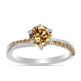 Inel din Argint 925 ( 2.53 grame ) cu Moissanite Șampanie 1.18 Carate