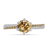 Inel din Argint 925 ( 2.53 grame ) cu Moissanite Șampanie 1.18 Carate