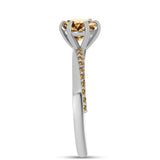 Inel din Argint 925 ( 2.53 grame ) cu Moissanite Șampanie 1.18 Carate