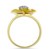 Inel din Argint 925 Placat cu Aur ( 3.41 grame ) cu Sidef și Topaz Alb 3.39 Carate