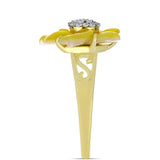 Inel din Argint 925 Placat cu Aur ( 3.41 grame ) cu Sidef și Topaz Alb 3.39 Carate