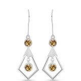 Cercei din Argint 925 ( 4.14 grame ) cu Moissanite Șampanie 0.95 Carate
