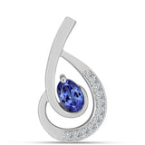 Pandantiv din Argint 925 ( 1.67 grame ) cu Tanzanit AAA și Topaz Alb 0.53 Carate