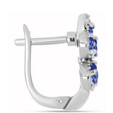 Cercei din Argint 925 ( 5.72 grame ) cu Tanzanit AAA și Topaz Alb 1.71 Carate