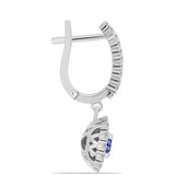 Cercei din Argint 925 ( 4.69 grame ) cu Tanzanit AAA și Topaz Alb 1.91 Carate