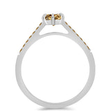 Inel din Argint 925 ( 1.92 grame ) cu Moissanite Șampanie 0.58 Carate