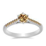 Inel din Argint 925 ( 1.92 grame ) cu Moissanite Șampanie 0.58 Carate