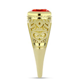 Inel din Argint 925 Placat cu Aur ( 4.6 grame ) cu Opal Etiopian Lega Dembi Roșu 0.79 Carate