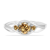 Inel din Argint 925 ( 2.38 grame ) cu Moissanite Șampanie 0.71 Carate