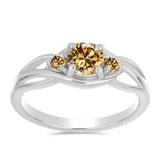 Inel din Argint 925 ( 2.38 grame ) cu Moissanite Șampanie 0.71 Carate